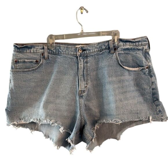 Abercrombie & Fitch 90s Relaxed Cuffed High Rise Shorts Womens waist 36 size 22 - Picture 1 of 12